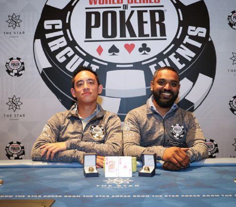 Justin Wong and Sid Guna win 2017 WSOPC Sydney team event.jpg